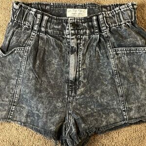 We The Free Black Wash Denim Shorts